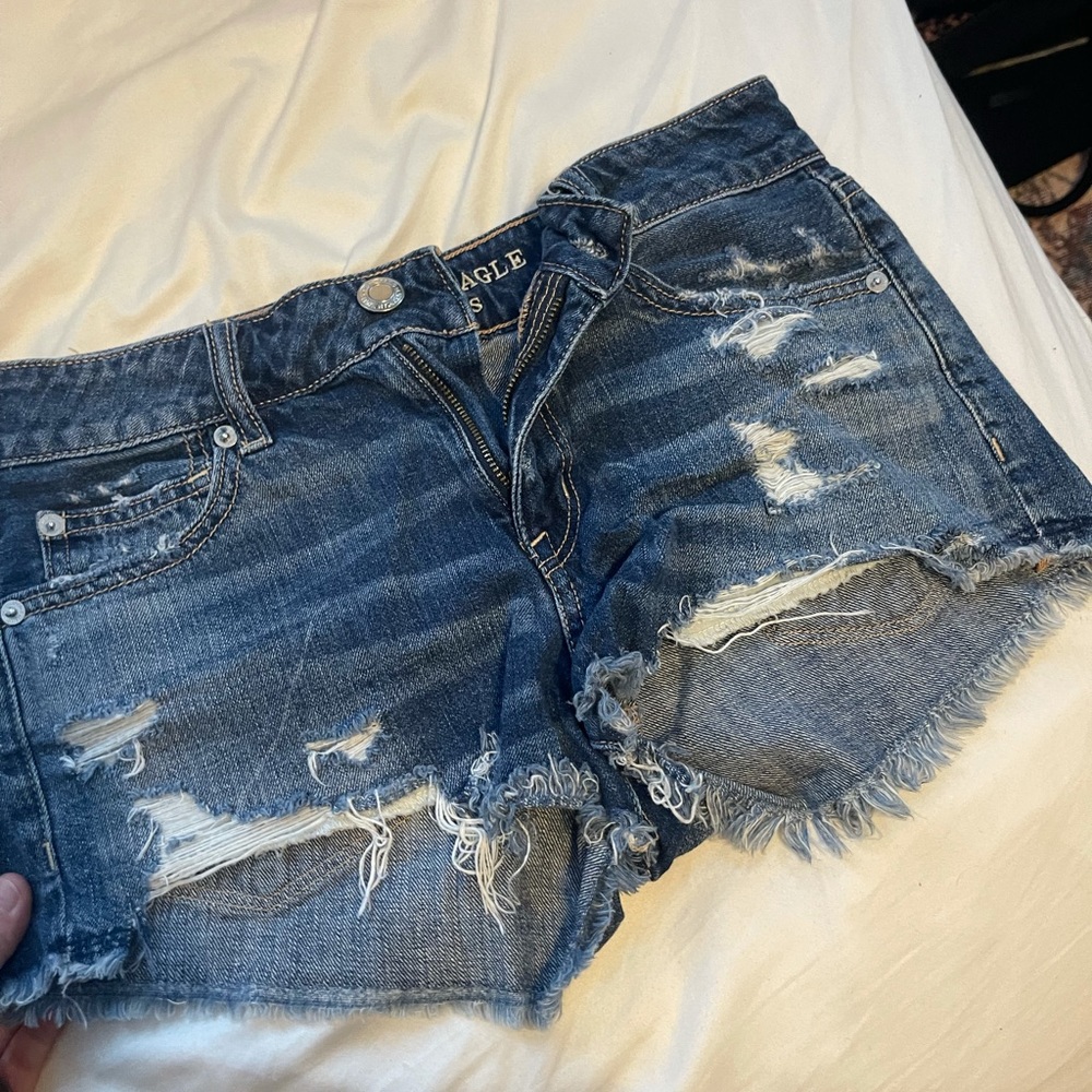 american eagle dark short shorts